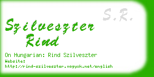 szilveszter rind business card